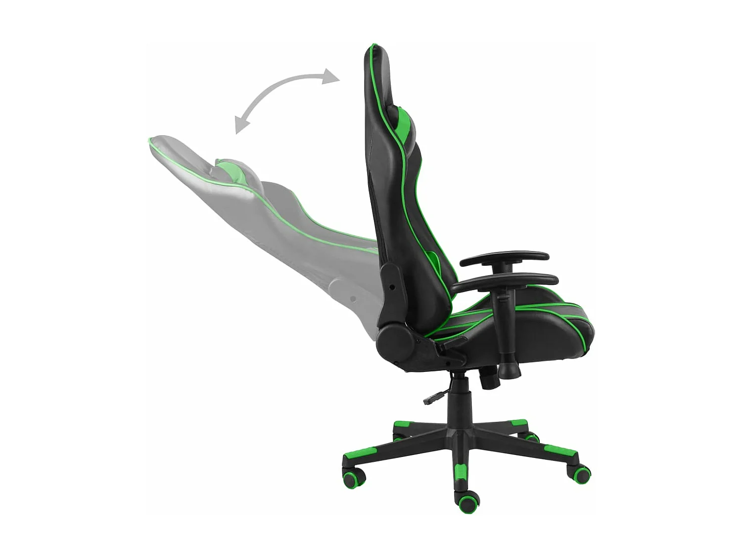 Cadeira de gaming giratória PVC verde