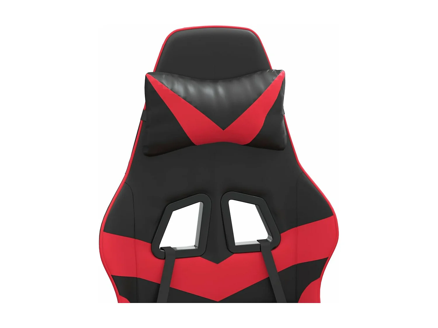 Chaise de jeu pivotante et repose-pied Noir et rouge Similicuir