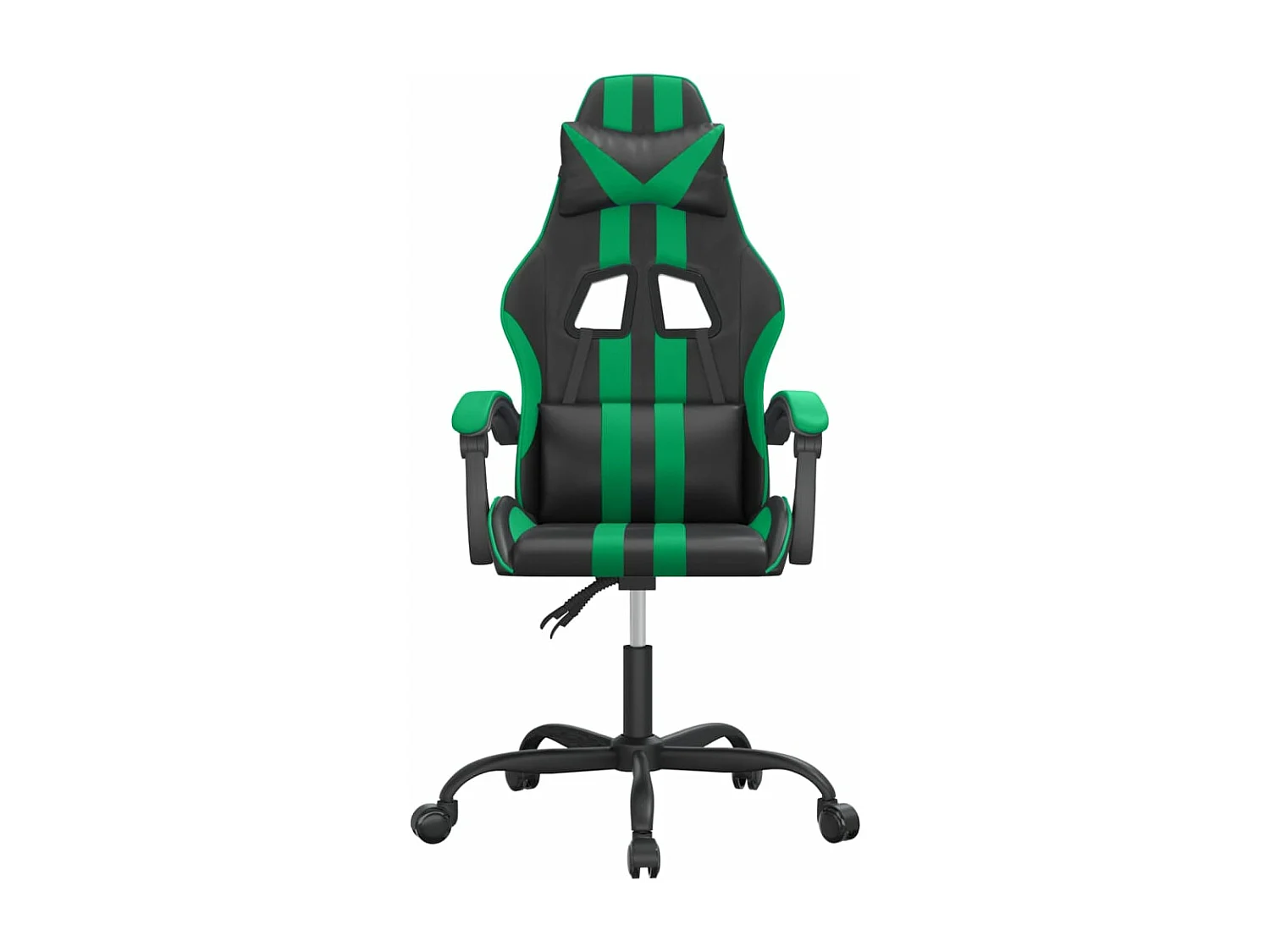 Chaise de jeu pivotante Noir et vert Similicuir