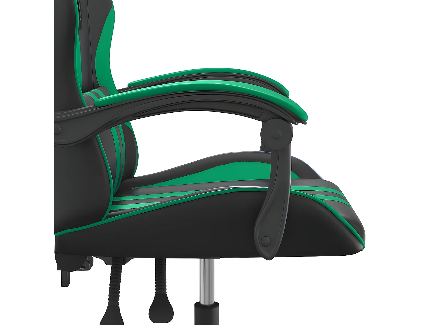 Chaise de jeu pivotante Noir et vert Similicuir