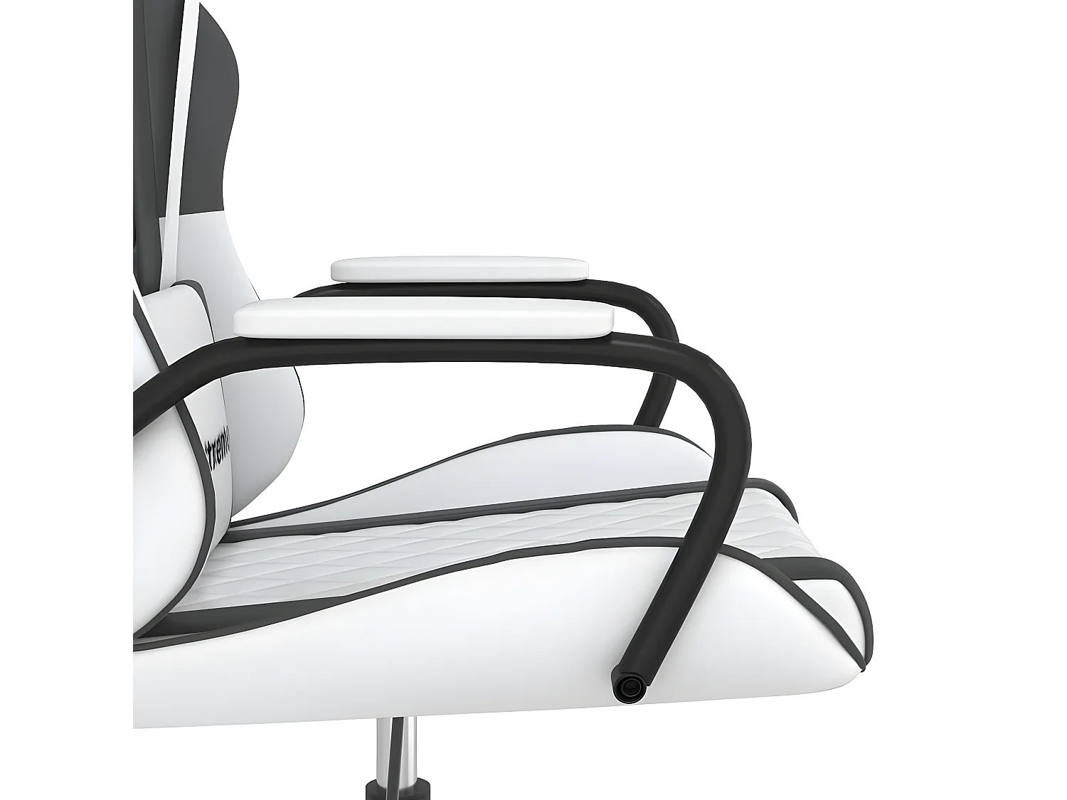 Cadeira gaming massagens couro artificial branco e preto