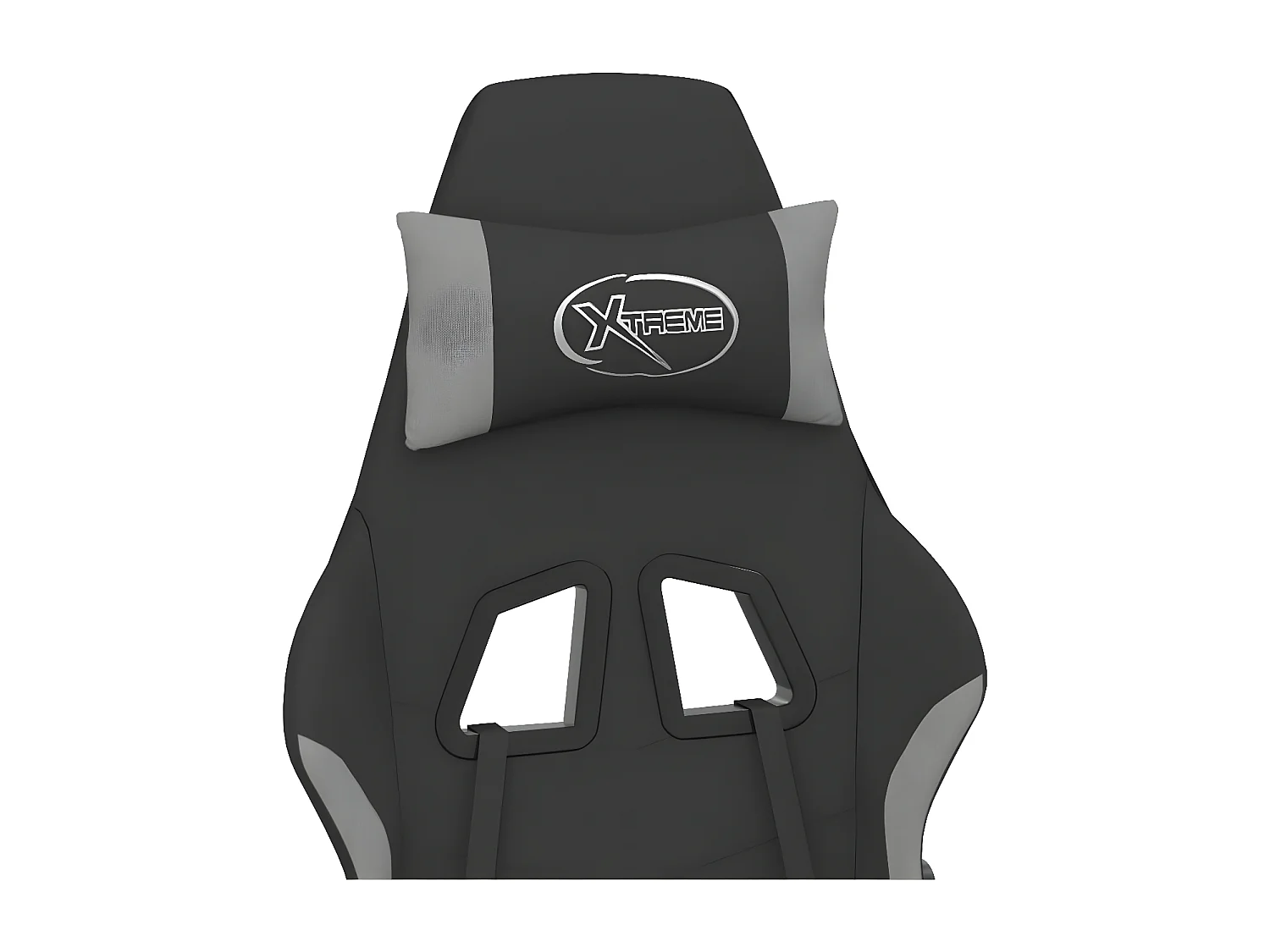 Chaise de jeu de massage repose-pied Noir et gris clair Tissu