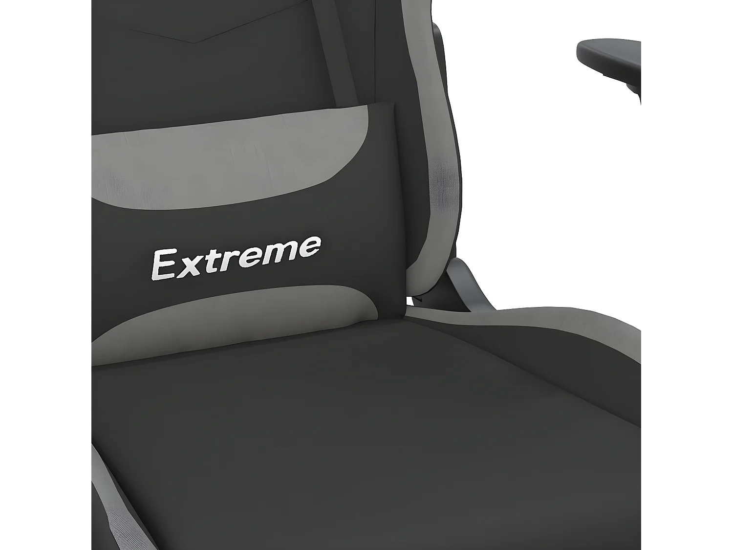 Chaise de jeu de massage repose-pied Noir et gris clair Tissu