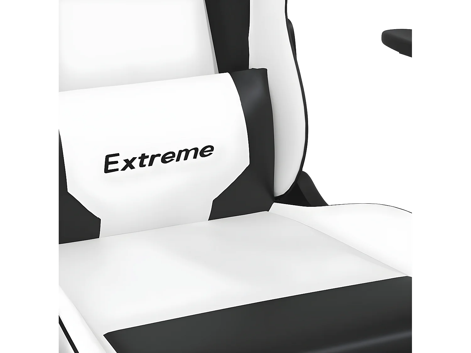 Cadeira gaming couro artificial branco e preto