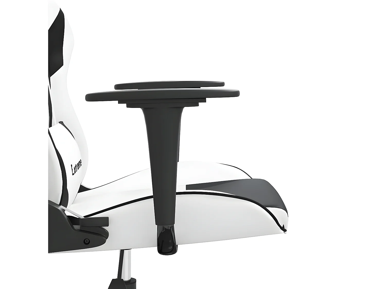 Cadeira gaming couro artificial branco e preto