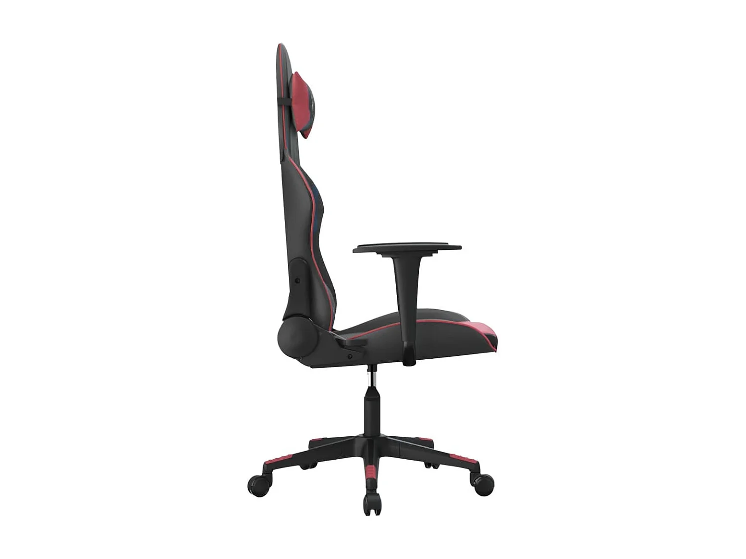 Cadeira gaming massagens couro artificial preto/vermelho tinto