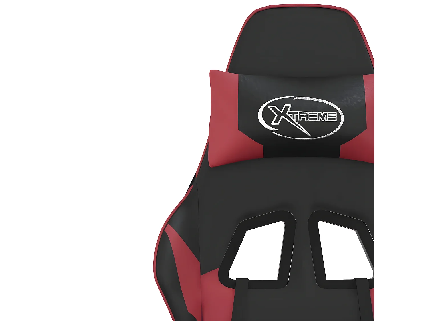 Cadeira gaming massagens couro artificial preto/vermelho tinto