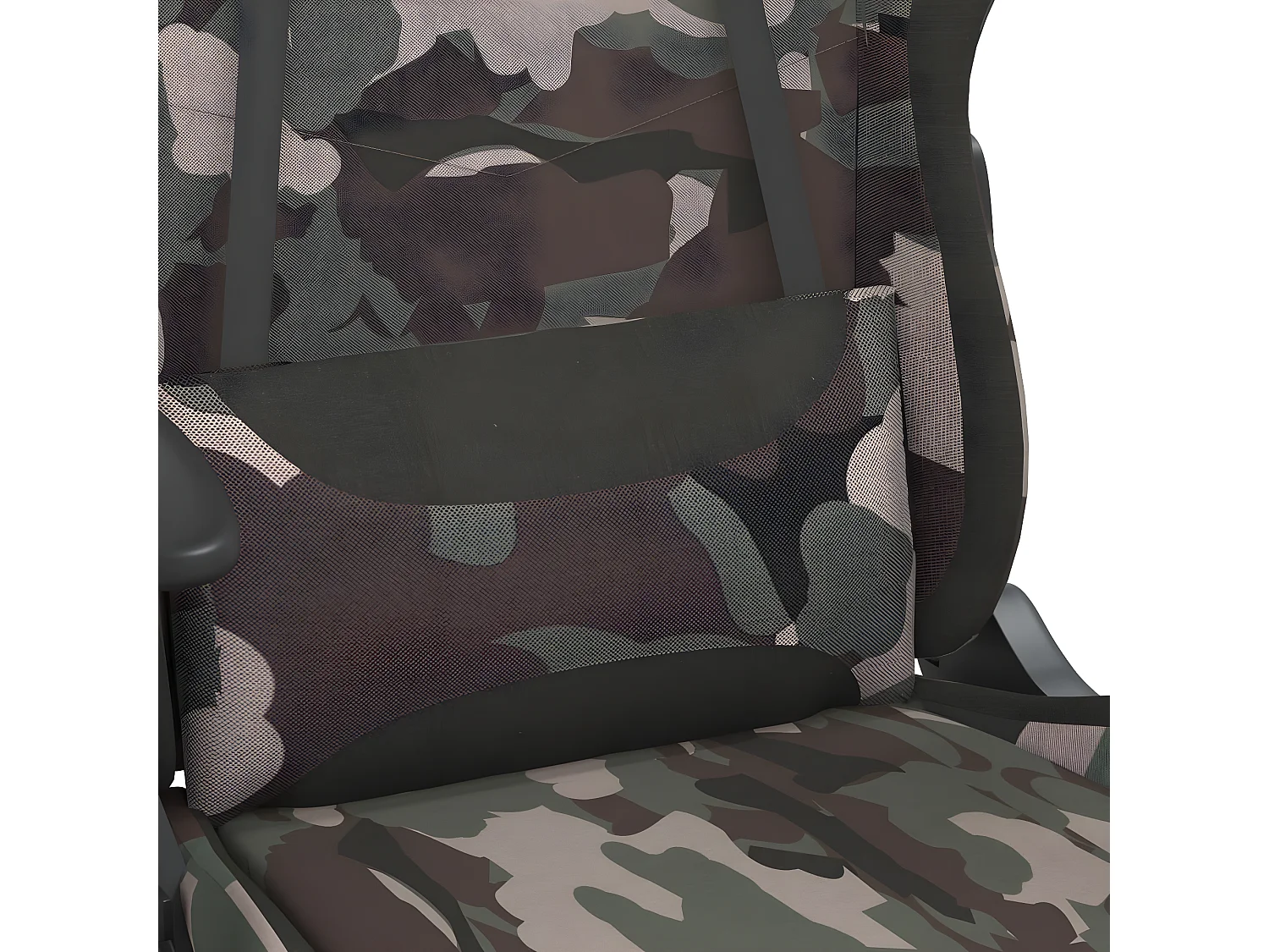 Silla gaming de masaje con reposapiés tela negro y camuflaje