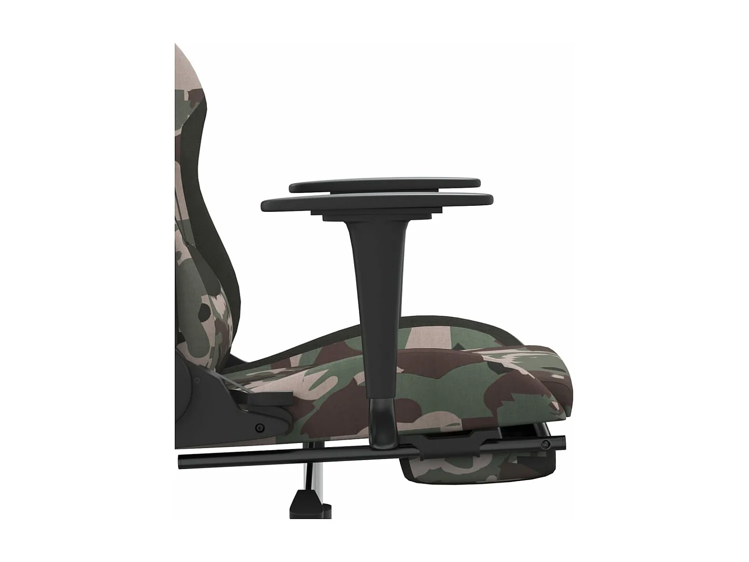 Silla gaming de masaje con reposapiés tela negro y camuflaje