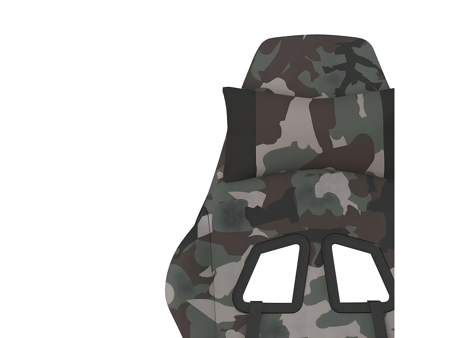 Silla gaming de masaje con reposapiés tela negro y camuflaje