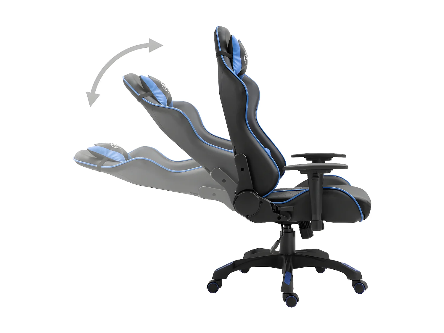 Cadeira de gaming couro artificial azul