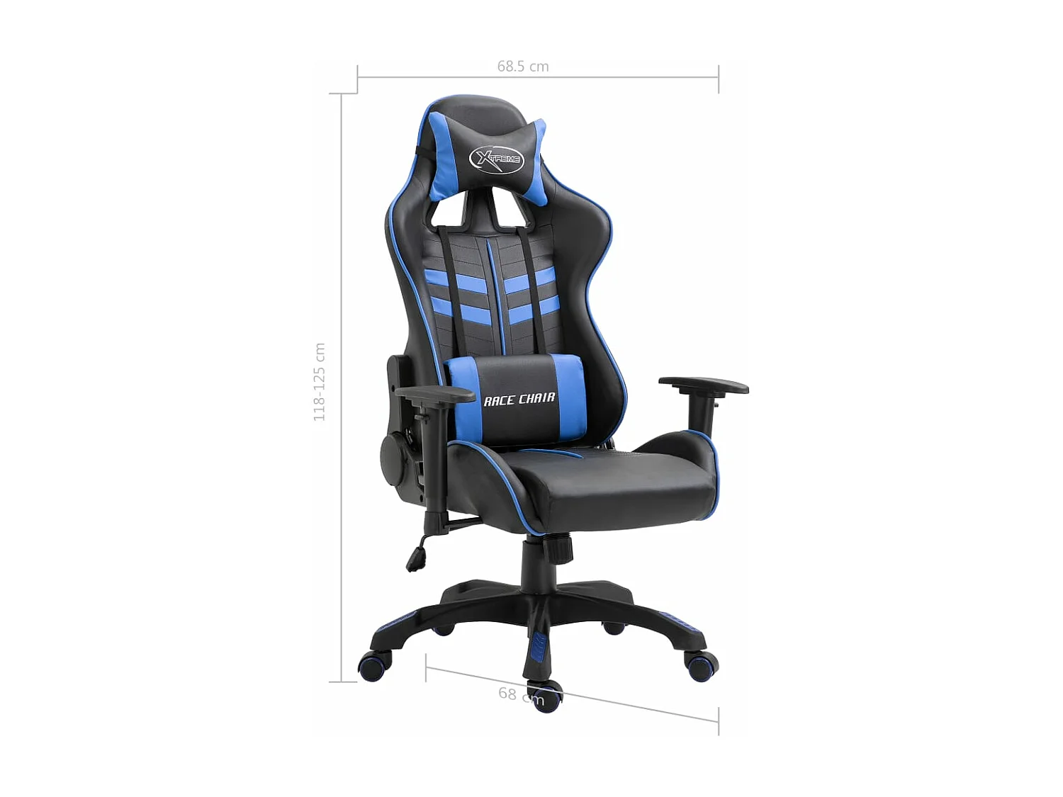 Cadeira de gaming couro artificial azul