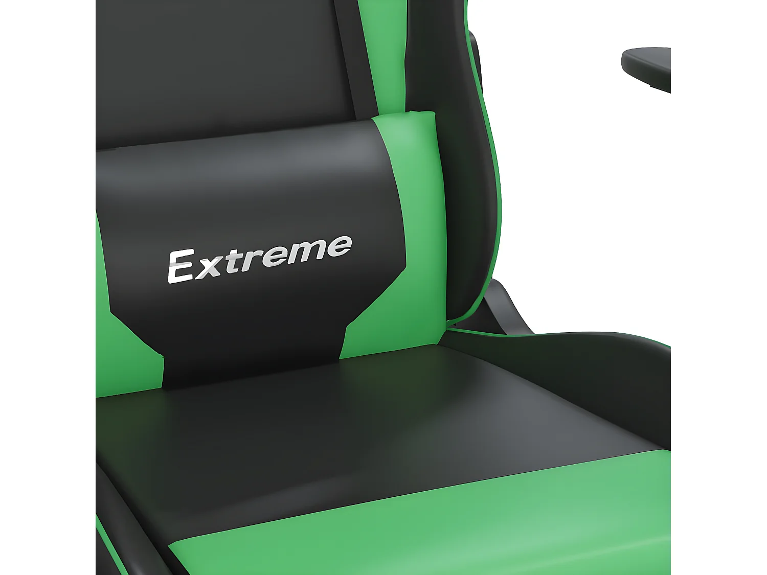 Chaise de jeu de massage et repose-pied Noir et vert Similicuir