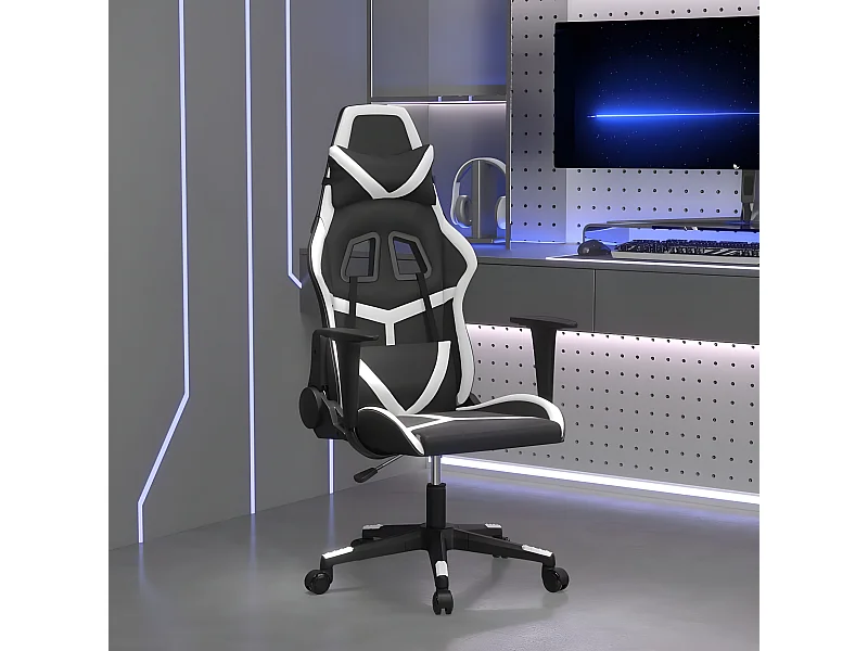 Chaise de jeu Noir et blanc Similicuir