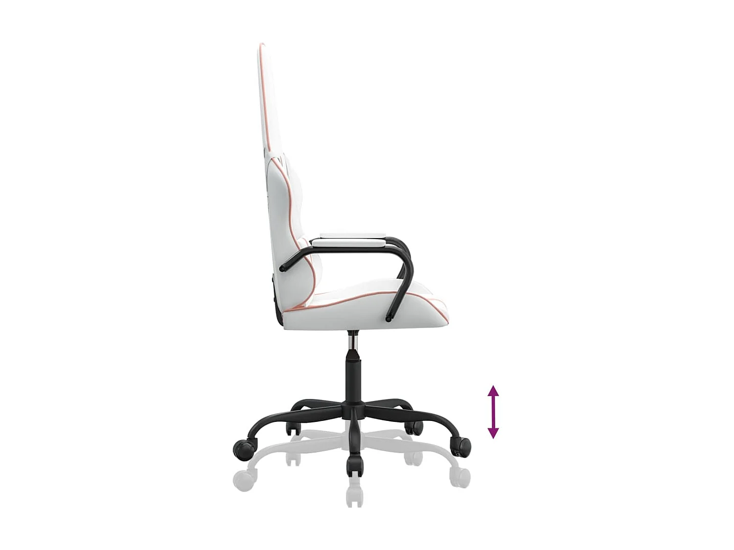 Chaise de jeu de massage rose et blanc similicuir