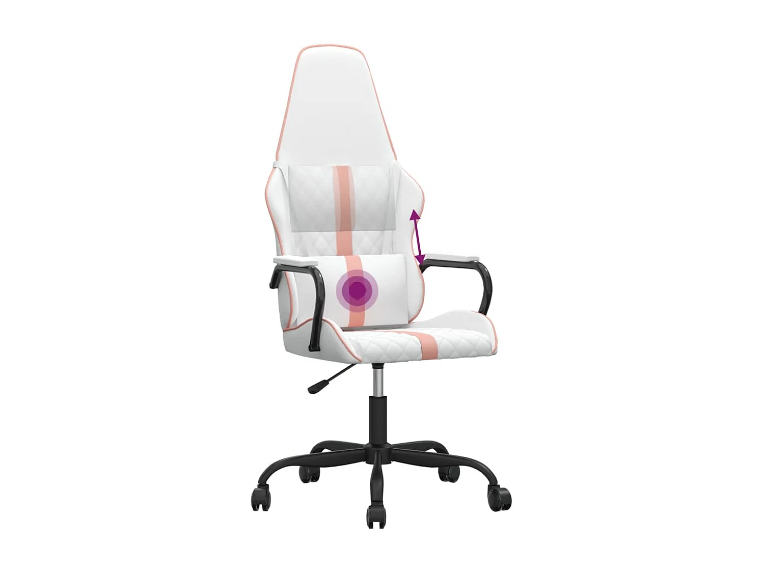 Chaise de jeu de massage rose et blanc similicuir
