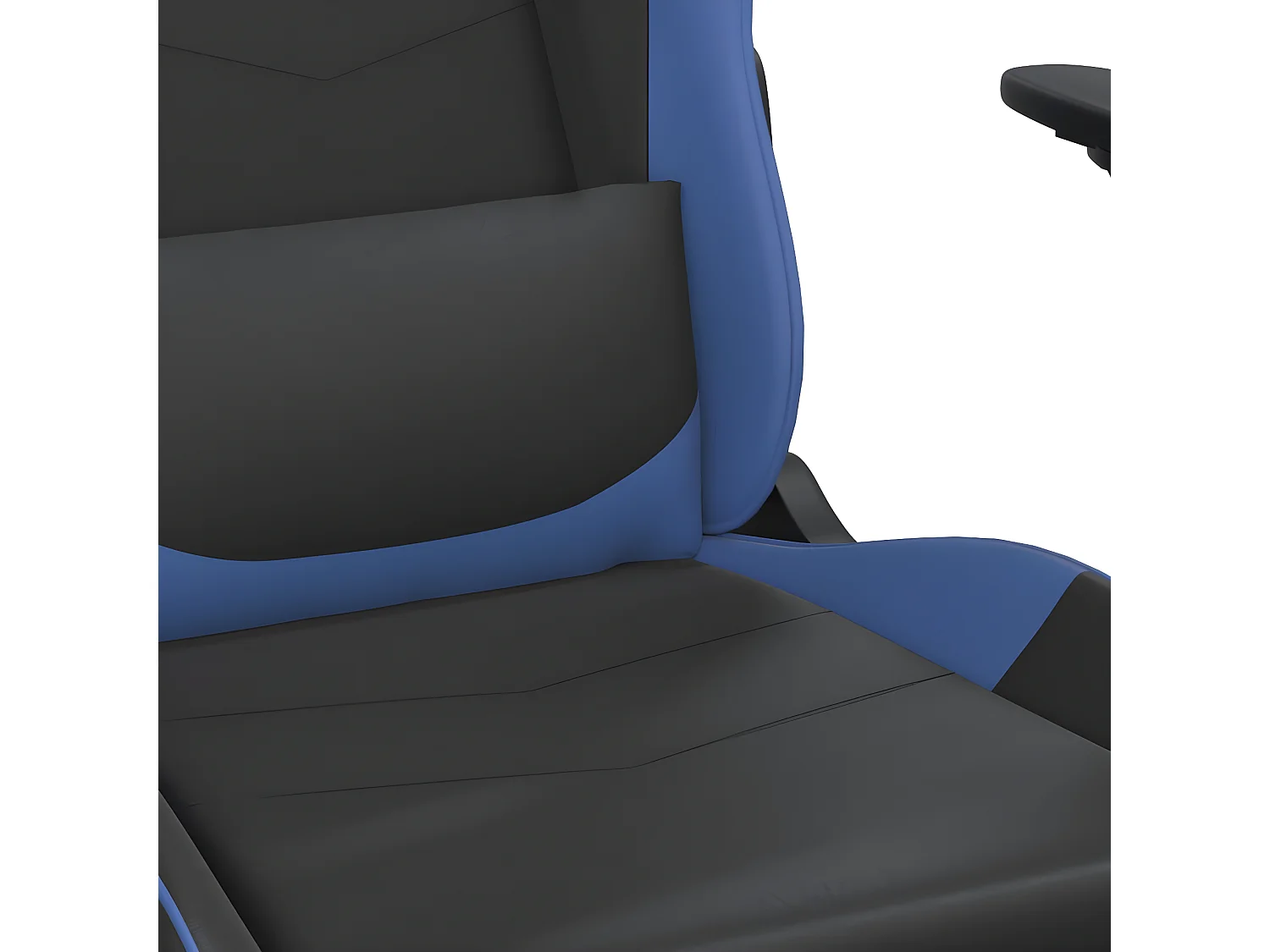 Cadeira gaming de massagens couro artificial preto e azul