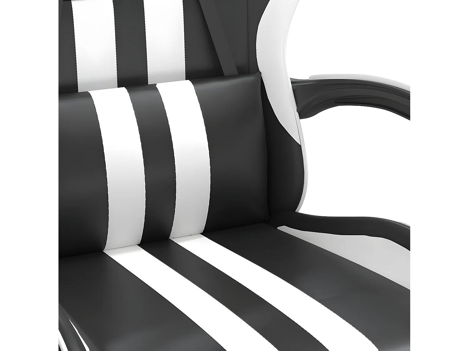 Silla gaming con reposapiés cuero sintético negro blanco
