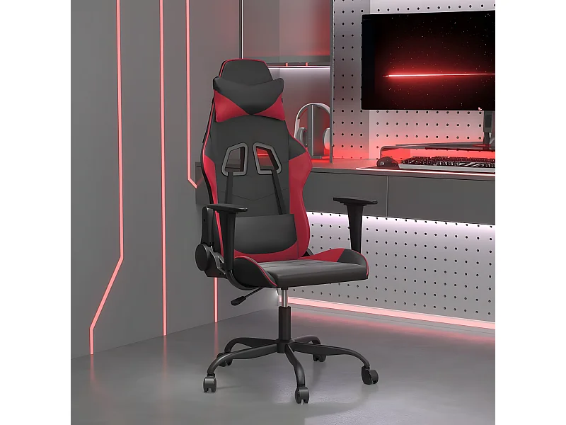 Chaise de jeu Noir et rouge bordeaux Similicuir