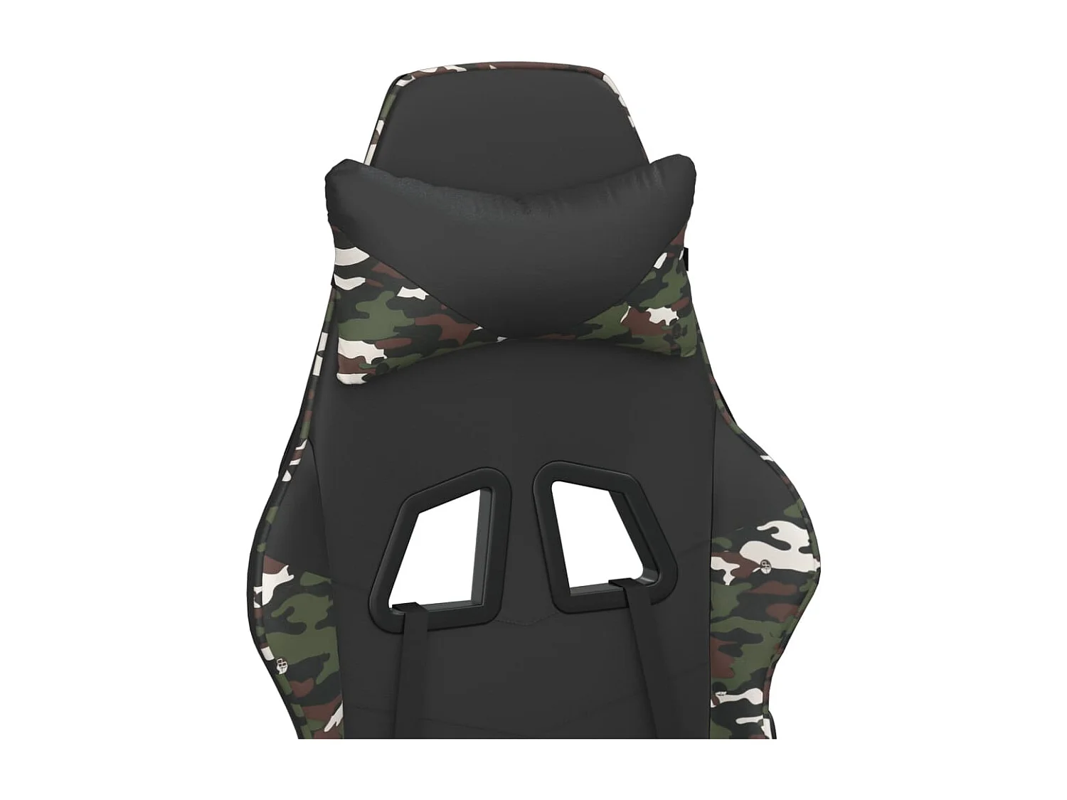 Cadeira gaming c/ apoio pés couro artificial preto e camuflado