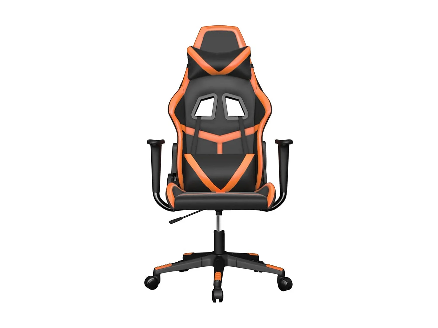 Cadeira gaming couro artificial preto e laranja