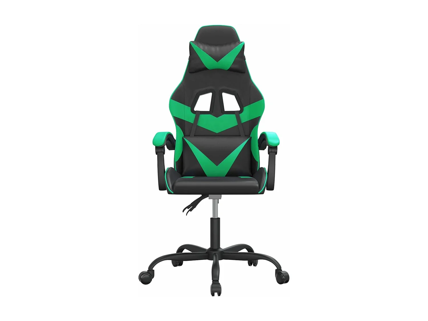 Chaise de jeu pivotante Noir et vert Similicuir