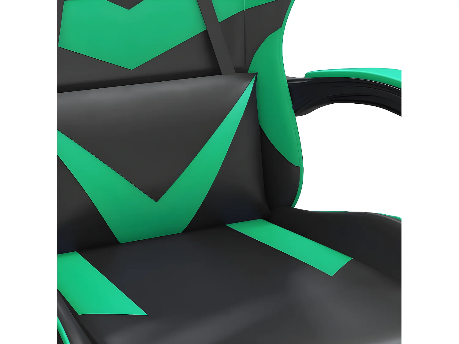 Chaise de jeu pivotante Noir et vert Similicuir
