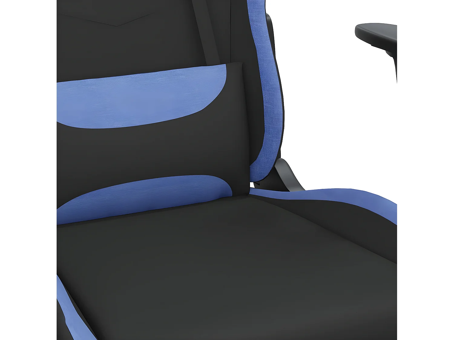 Chaise de jeu de massage avec repose-pied Noir et bleu Tissu