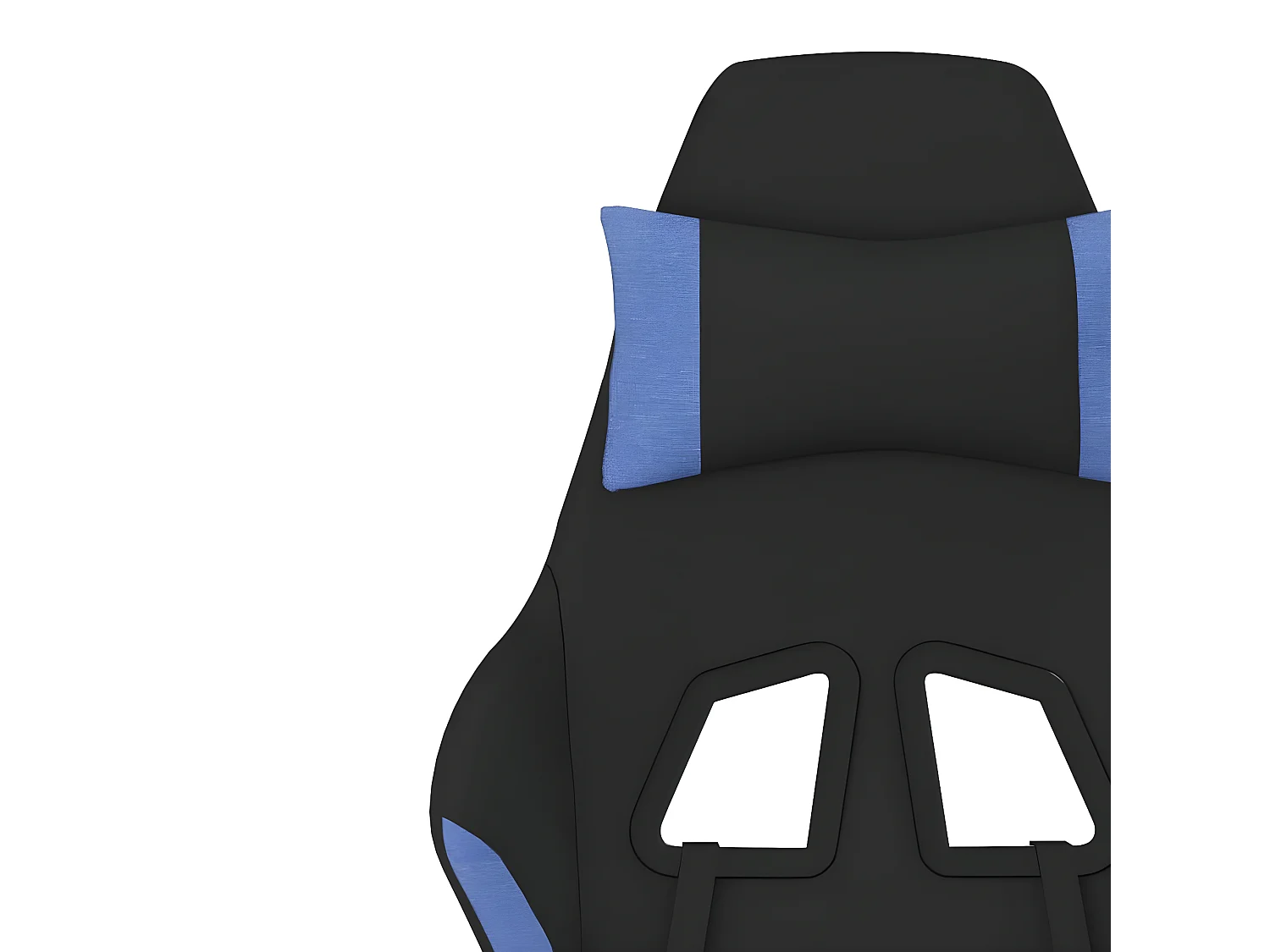 Chaise de jeu de massage avec repose-pied Noir et bleu Tissu