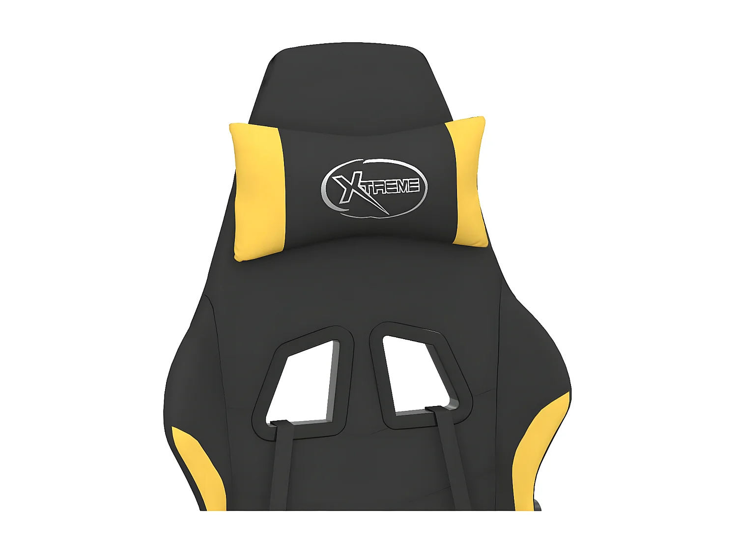 Chaise de jeu de massage avec repose-pied Noir et jaune Tissu