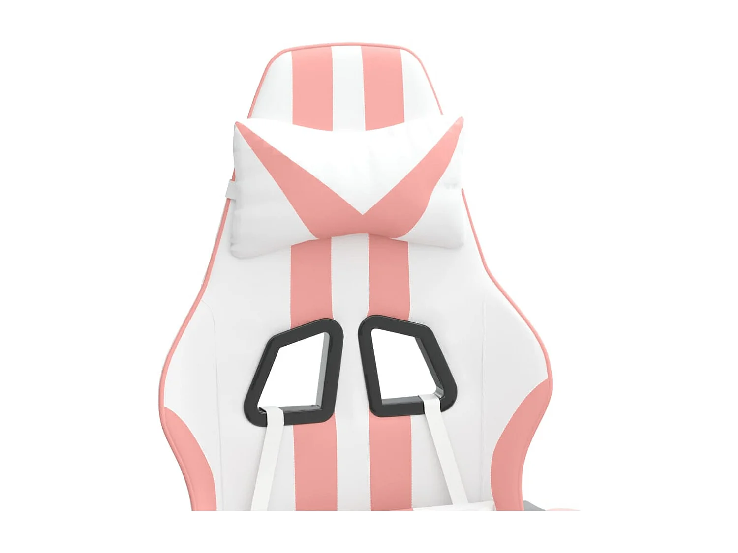 Gamestoel draaibaar met voetensteun kunstleer wit en roze