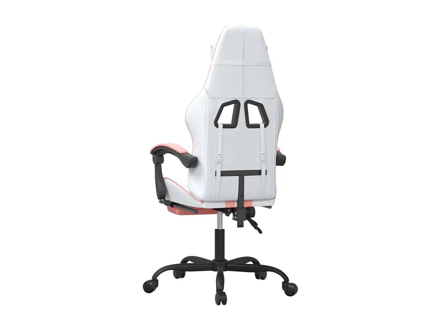 Chaise de jeu pivotante et repose-pied Blanc et rose Similicuir
