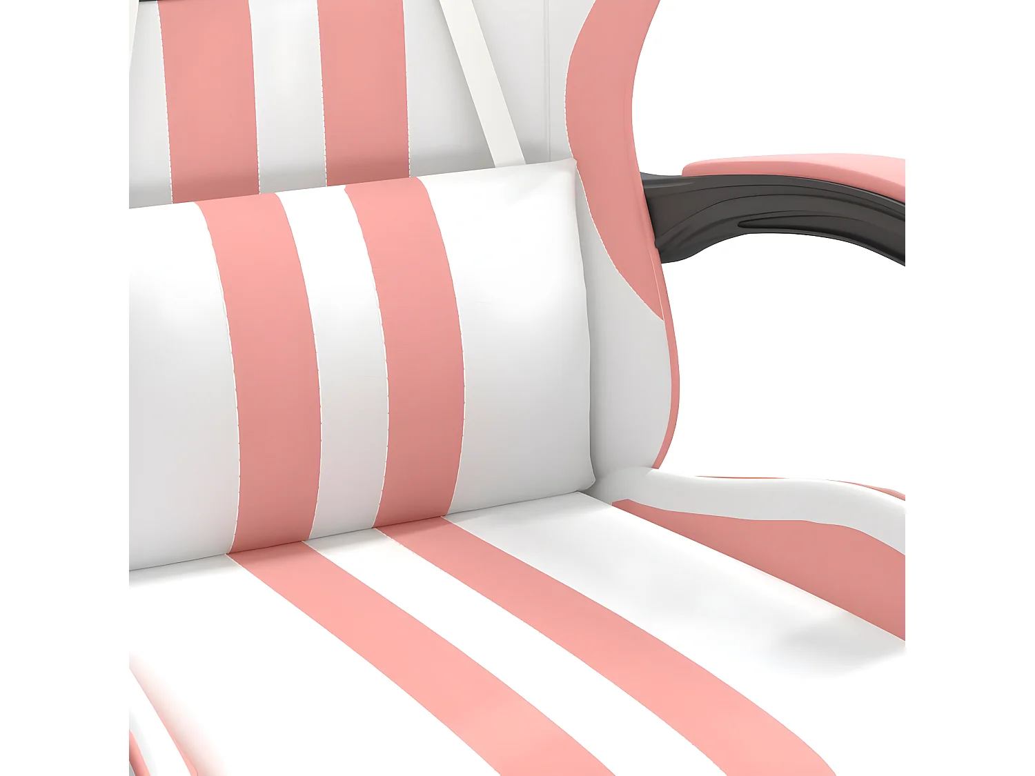 Chaise de jeu pivotante et repose-pied Blanc et rose Similicuir