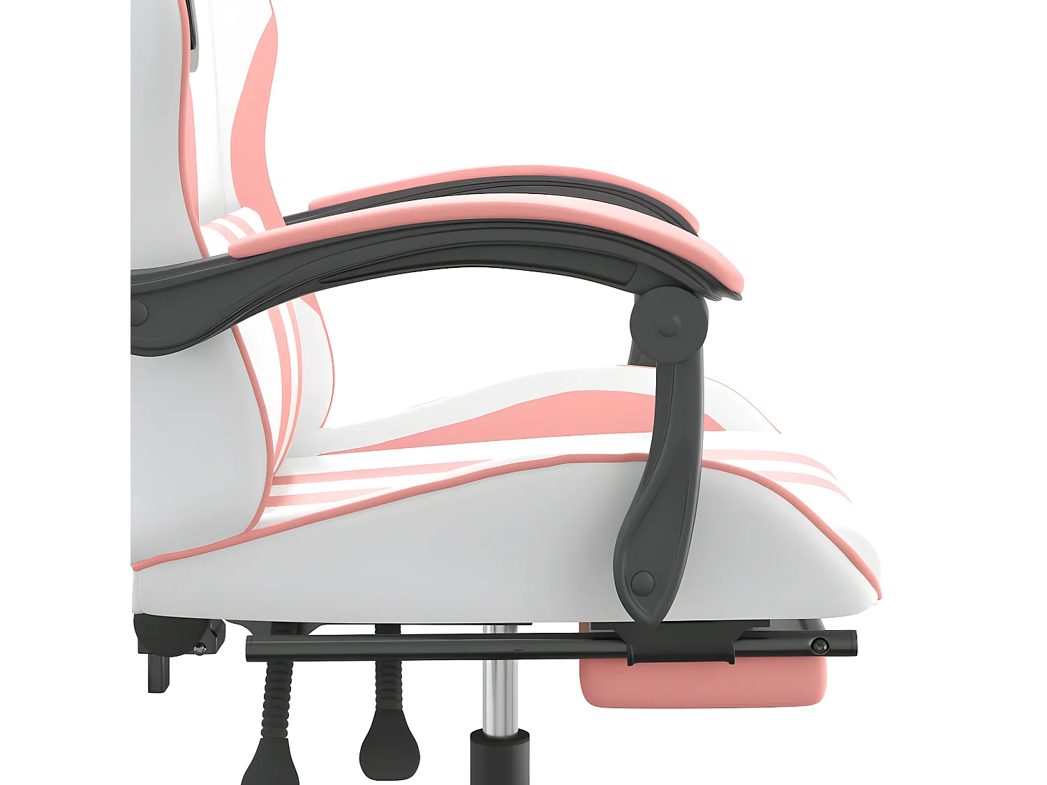 Chaise de jeu pivotante et repose-pied Blanc et rose Similicuir