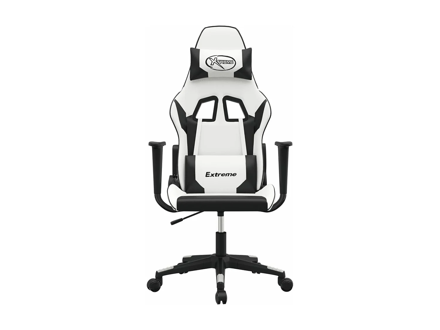 Massage gamestoel kunstleer wit en zwart