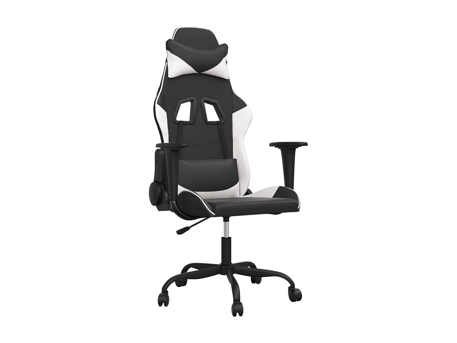 piezas Silla gaming cuero sintético negro y blanco
