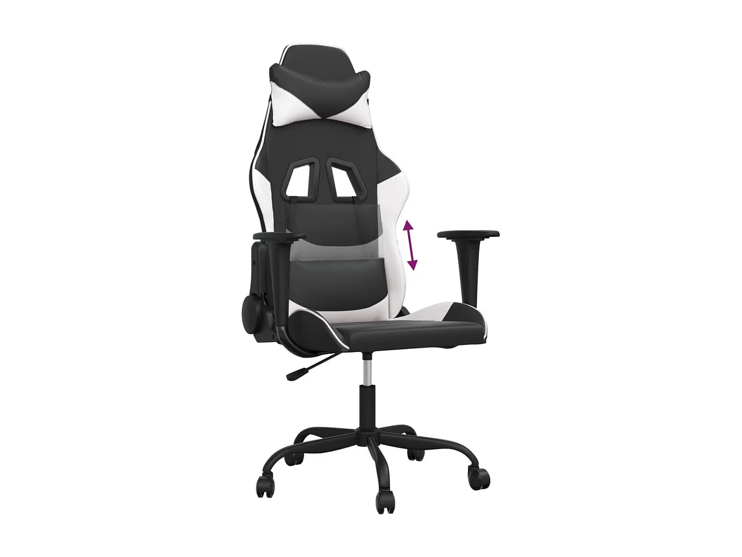 piezas Silla gaming cuero sintético negro y blanco