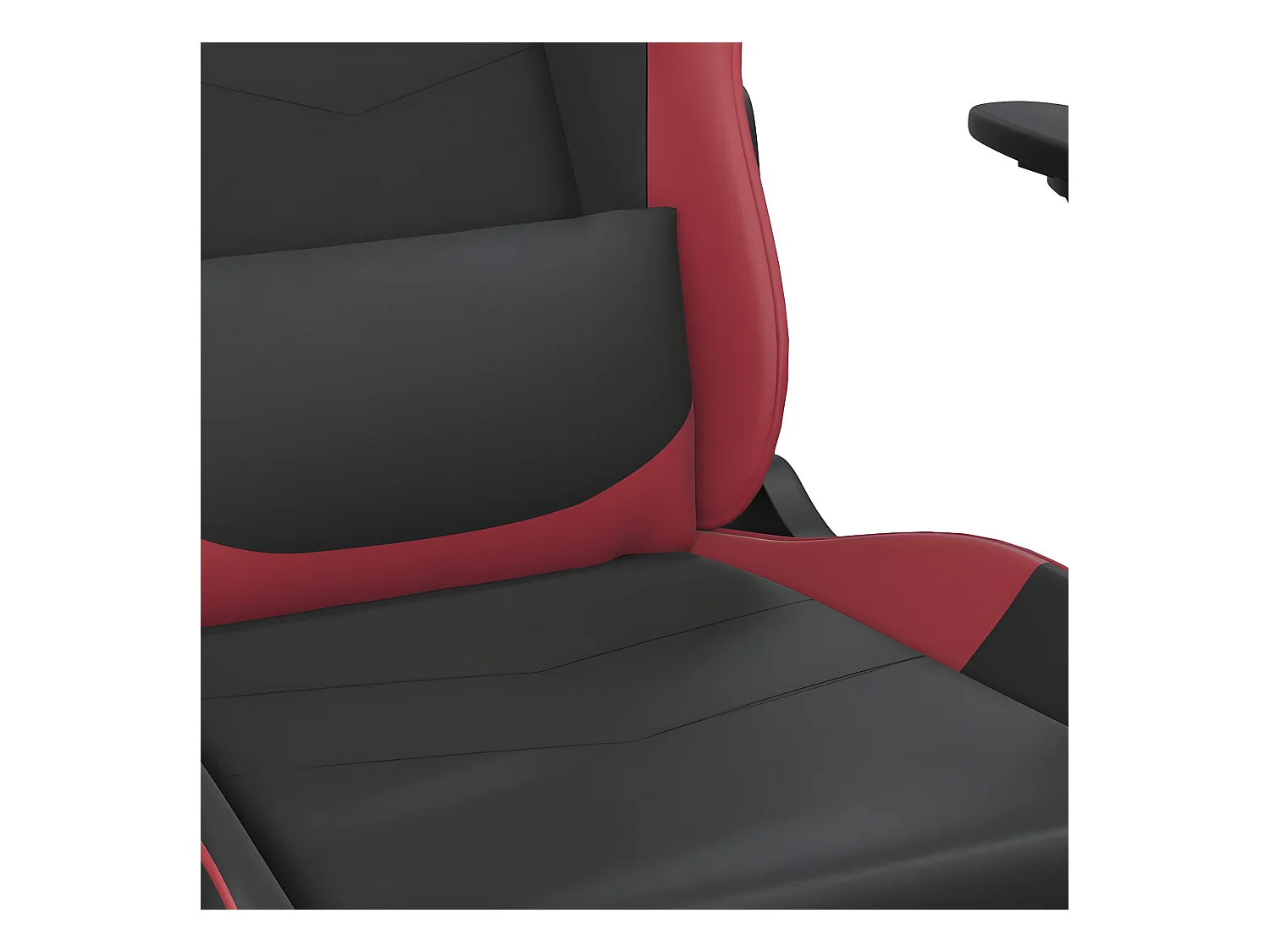 Cadeira gaming massagens couro artificial preto/vermelho tinto