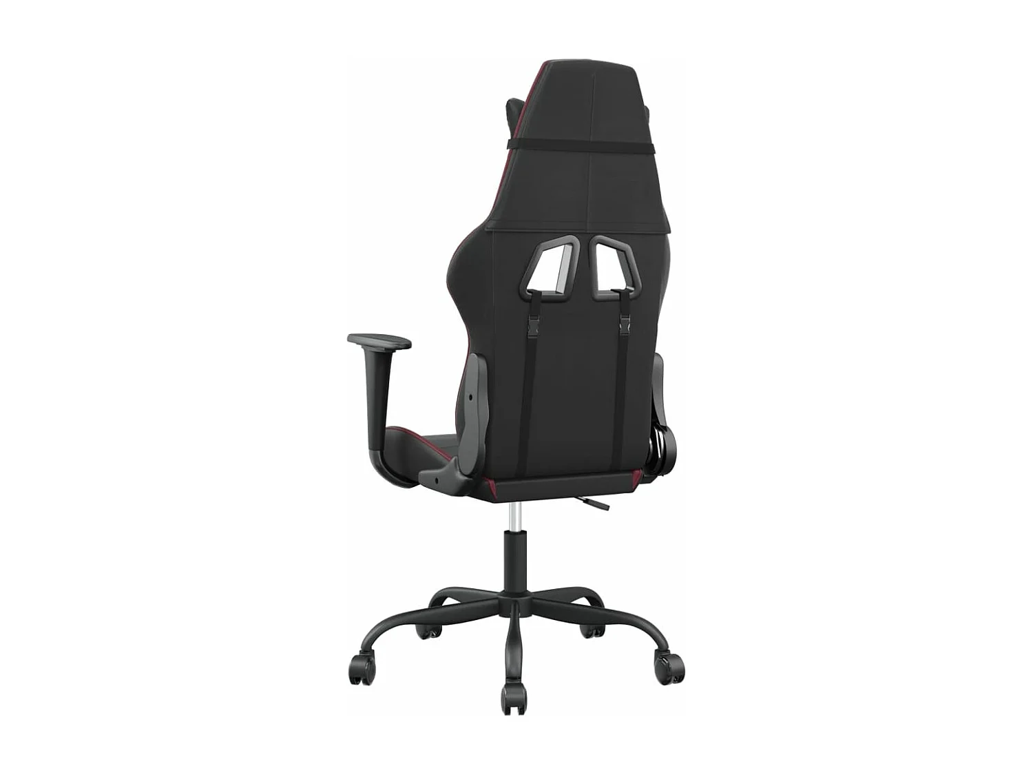 Cadeira gaming massagens couro artificial preto/vermelho tinto
