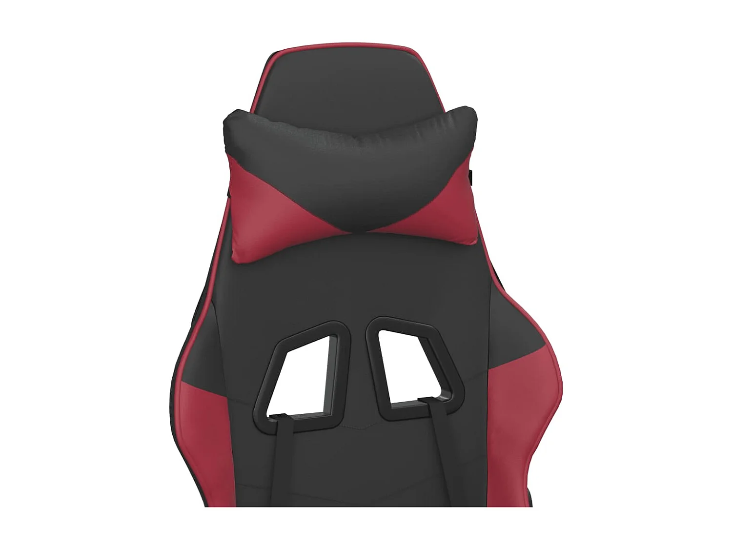 Cadeira gaming massagens couro artificial preto/vermelho tinto