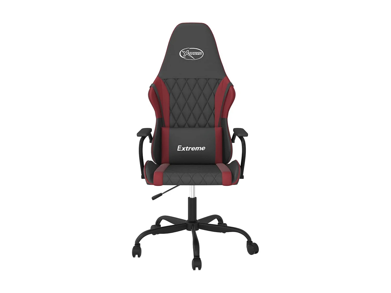 Silla gaming de masaje cuero sintético negro y rojo vino tinto