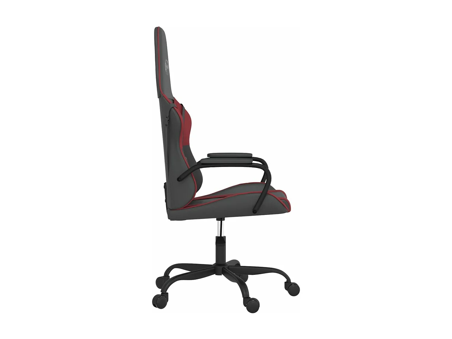 Silla gaming de masaje cuero sintético negro y rojo vino tinto