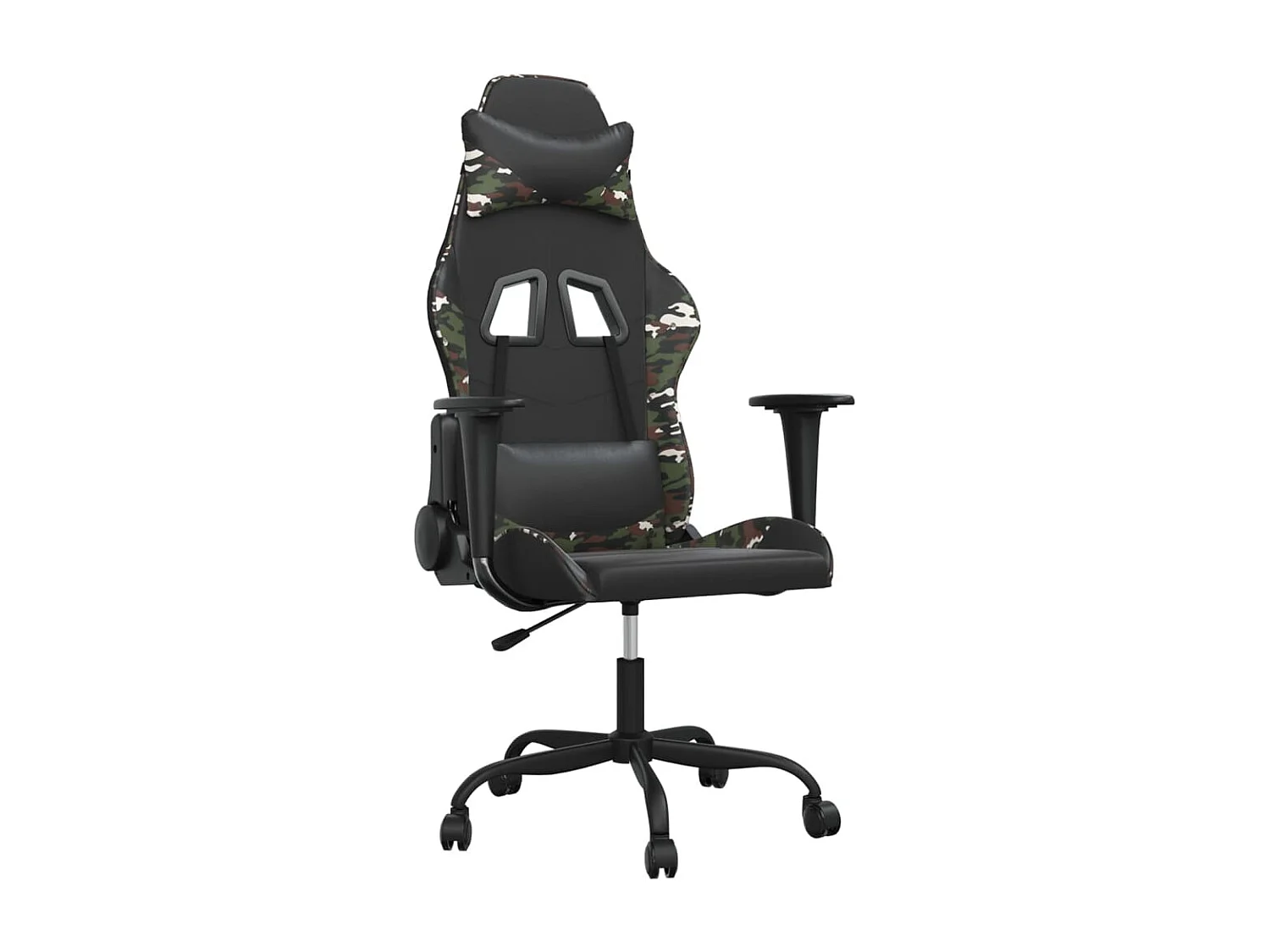 Cadeira gaming couro artificial preto e camuflado
