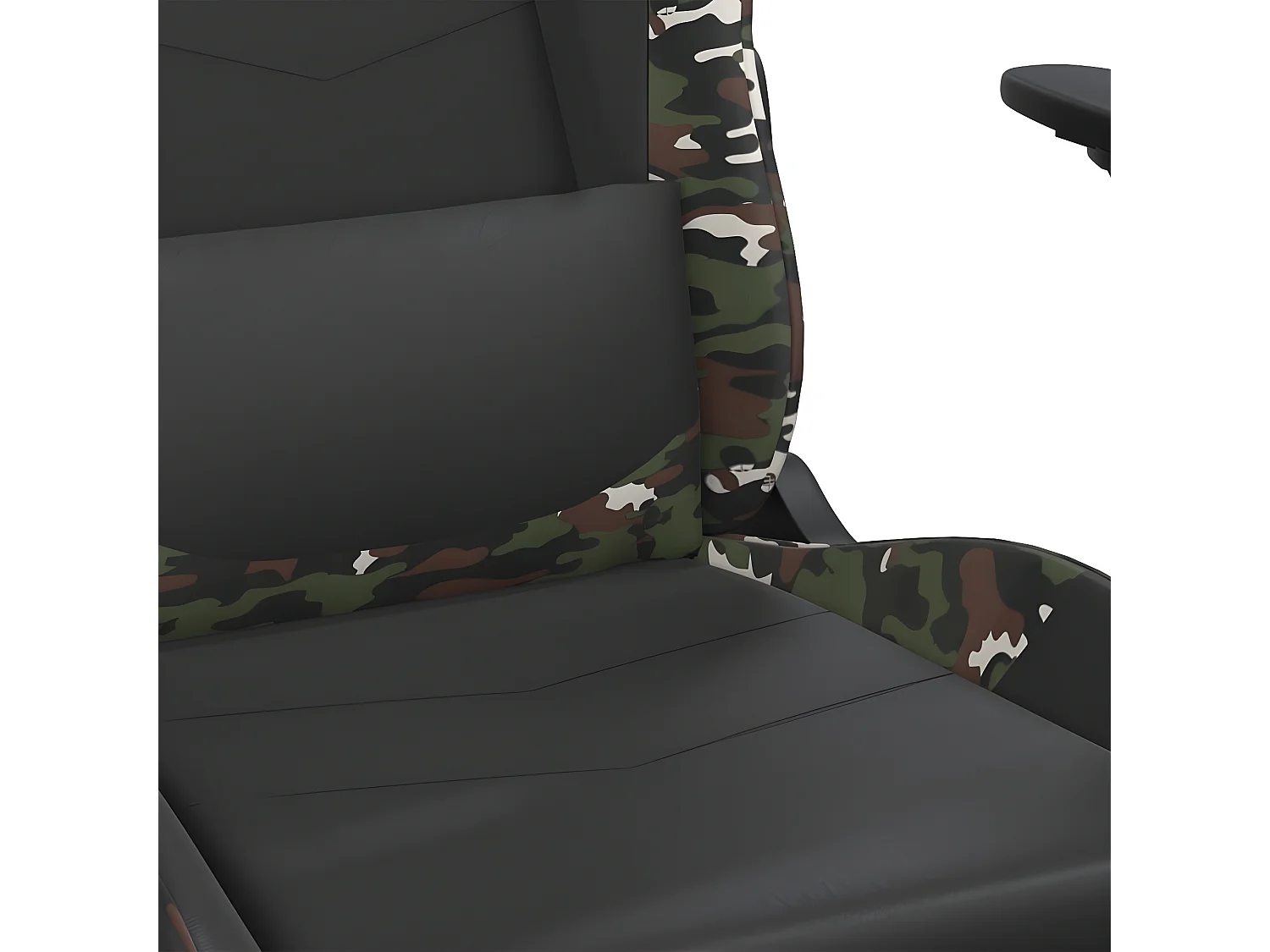 Cadeira gaming couro artificial preto e camuflado