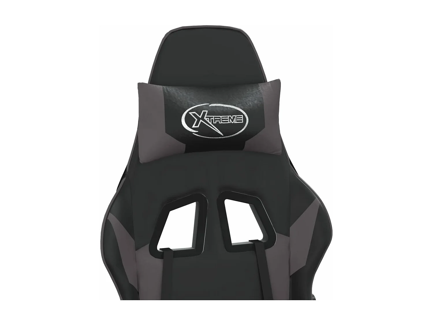 Cadeira gaming massagens couro artificial preto e cinzento