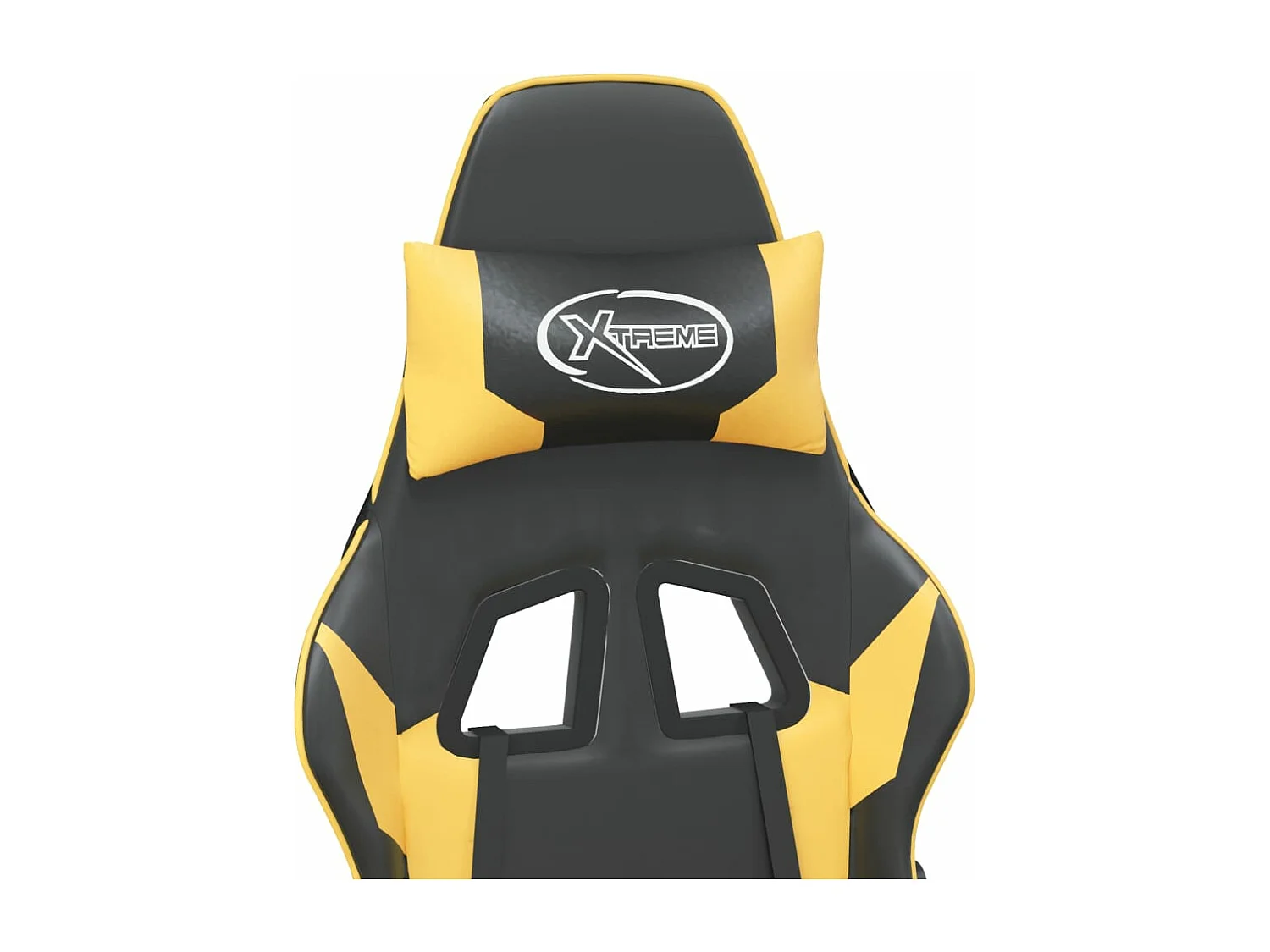 Cadeira gaming couro artificial preto e dourado