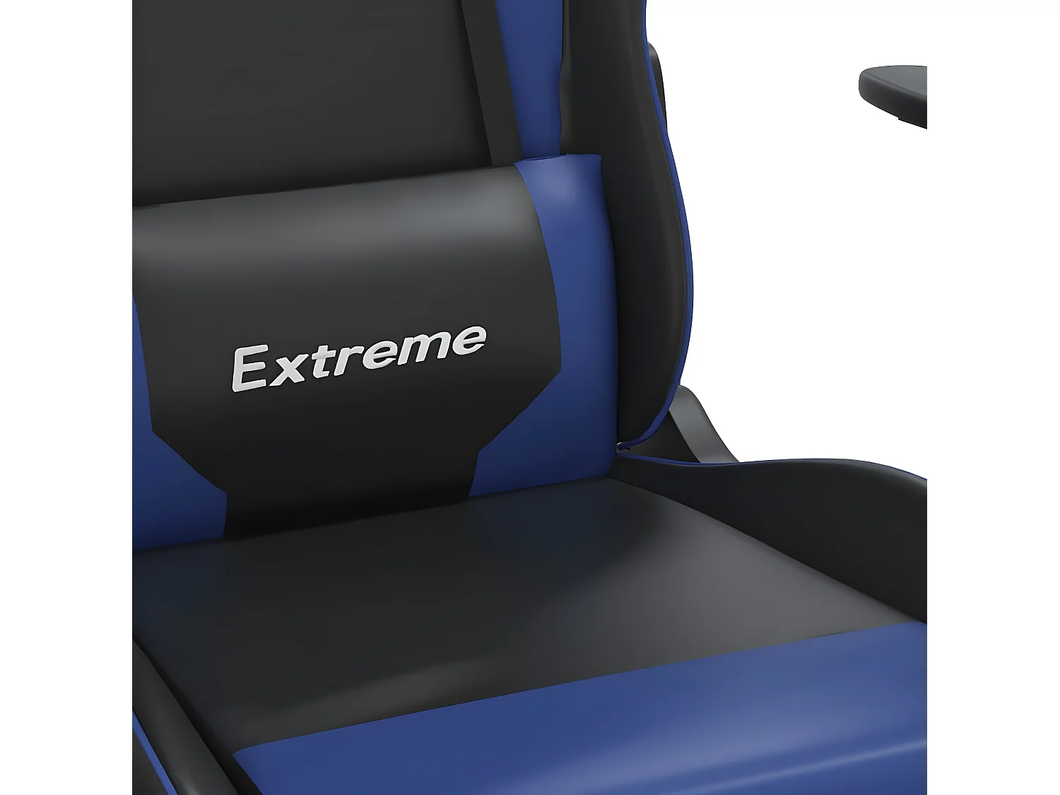 Cadeira gaming massagens c/ apoio pés couro artif. preto/azul