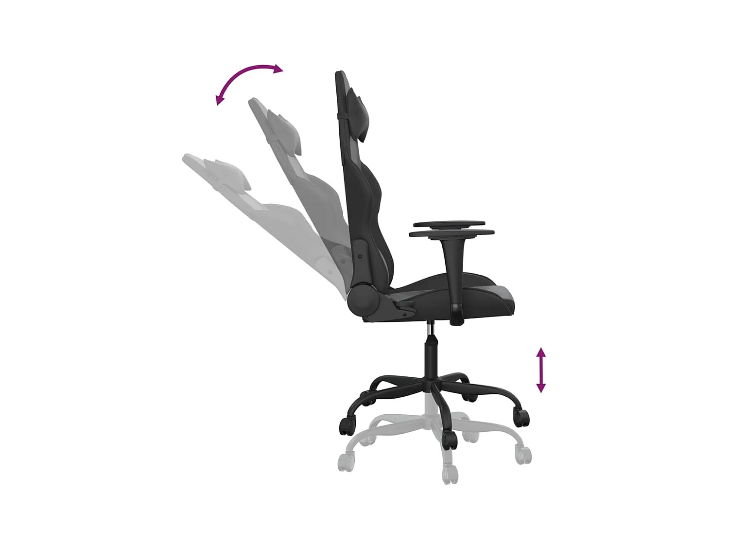 Cadeira de gaming couro artificial preto