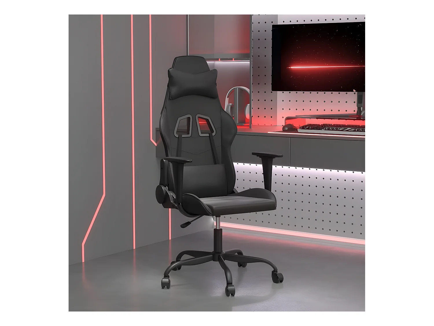 Cadeira de gaming couro artificial preto