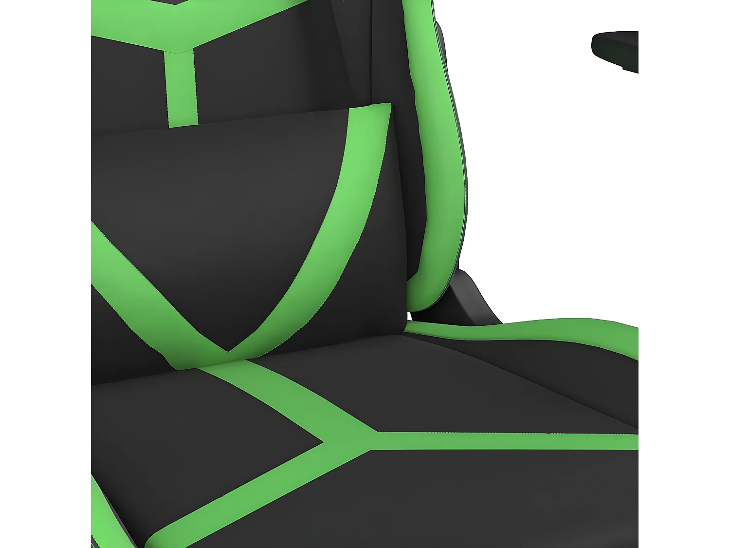 Cadeira gaming massagens c/ apoio pés couro artif. preto/verde